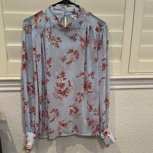 Express Floral Blue and Red Women's Top